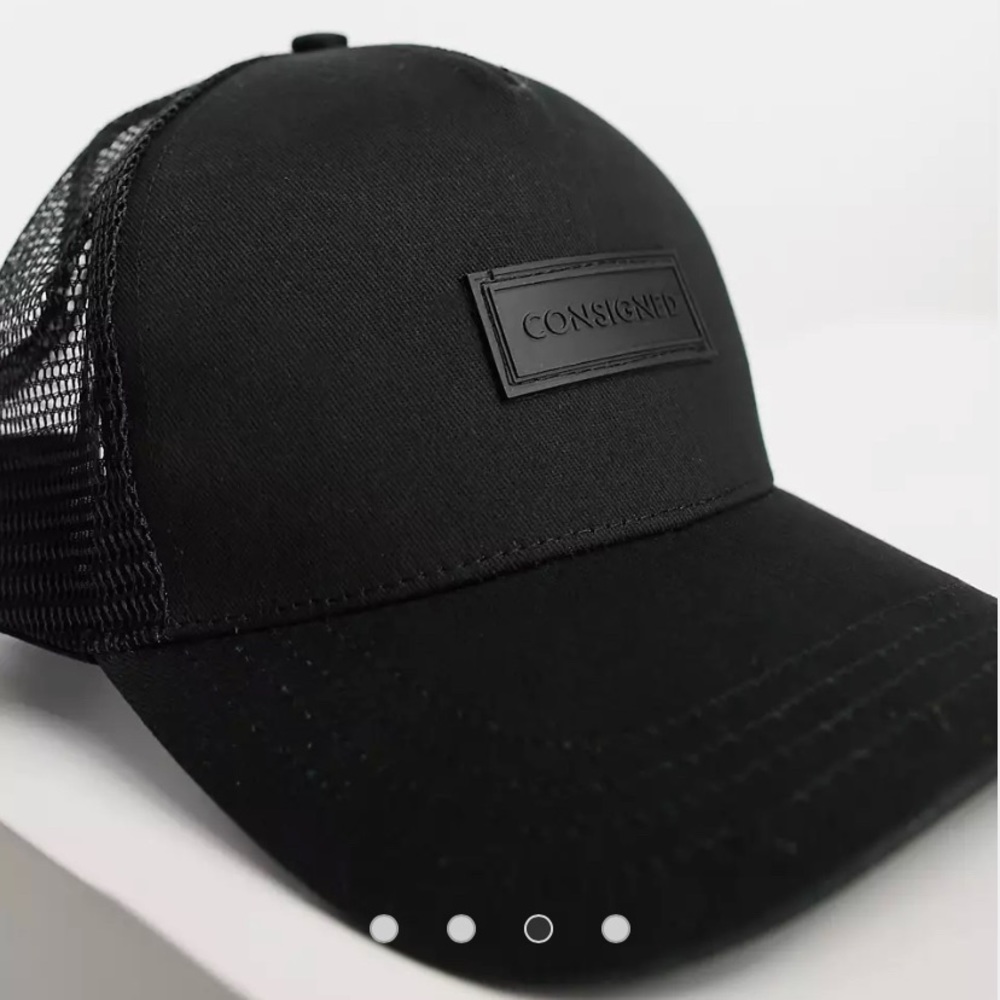 Consigned mesh trucker cap in black | ASOS